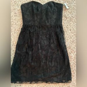 Black Milly strapless cocktail dress as 10